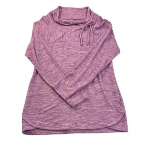 Cottagecore Tunic Top‎ Cowl Neck Drawstring Purple Heathered T by Talbots Medium